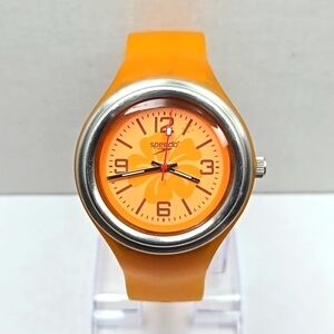 Speedo Orange Silicone Strap Analog Watch 3ATM WaterResistant New Battery Unisex